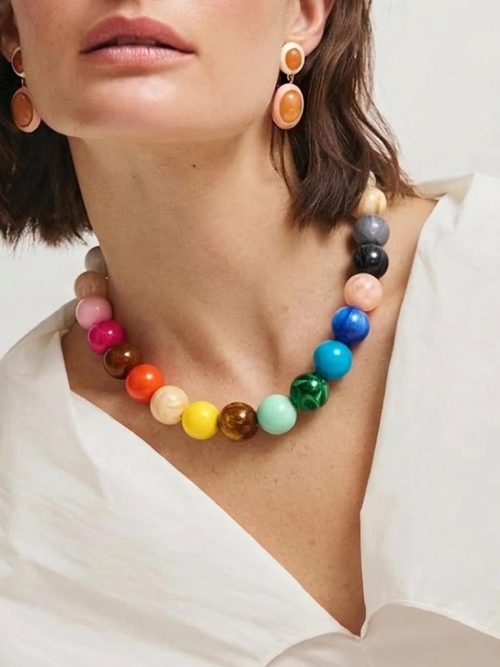 New! Colorful Beaded Dopamine Necklace NWOT